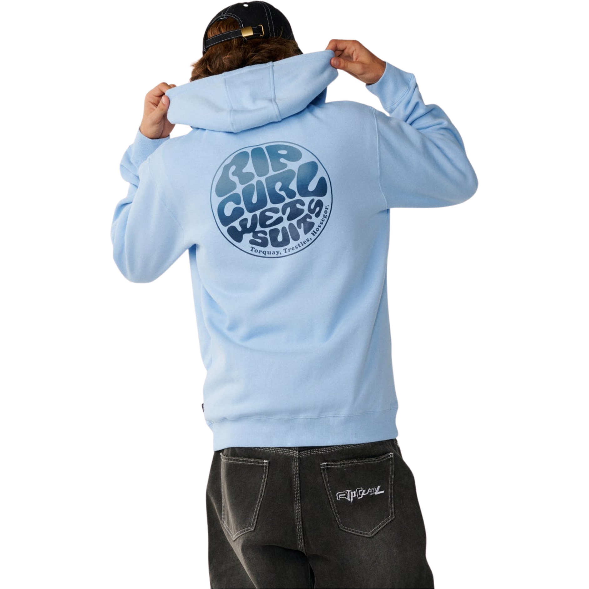 Rip Curl Mens Wettie Passage Icon Zip Thru Hoodie 0C7MFL - Blue Bell